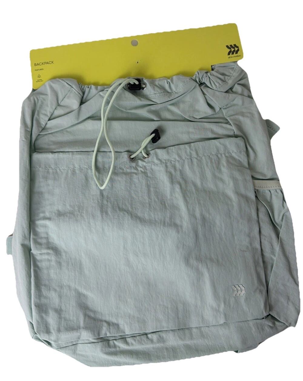 All In Motion 20L Cinch Backpack Adjustable Straps Water Repellent Mint Green